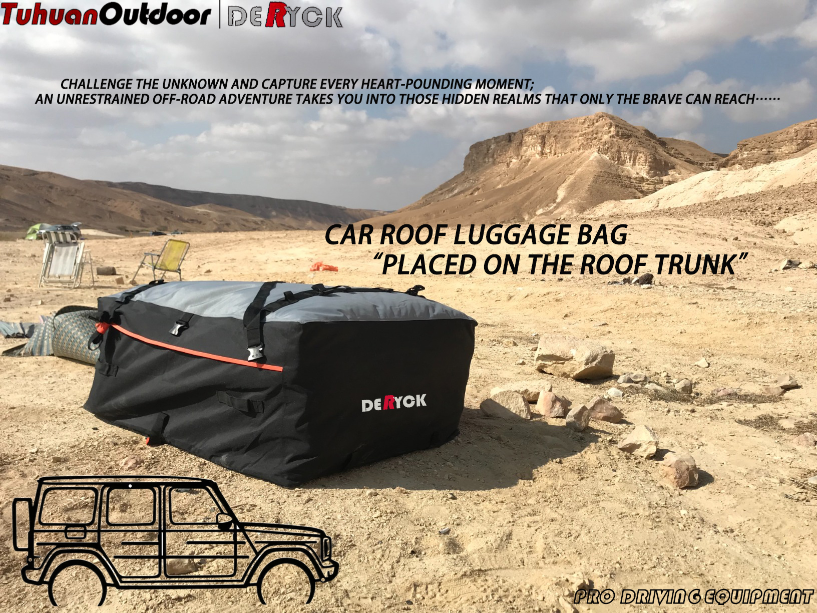 Car roof luggage bag-placed on the roof trunk